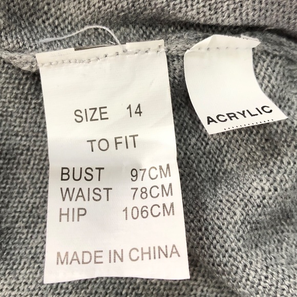 Miss Shop NWT 14 argyle pattern jumper sweater knit grey pink purple preppy - Picture 6 of 8